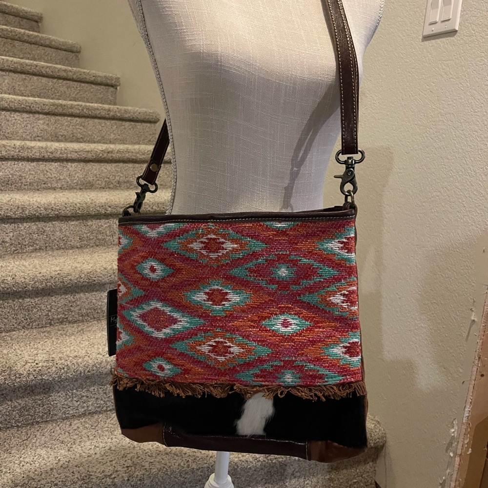 NWT MYRA Purse With Cowhide Accent
